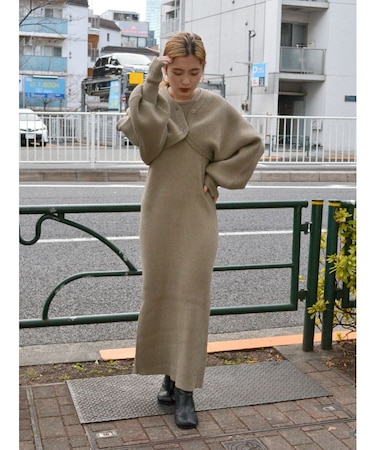 ボレロセットニットワンピース