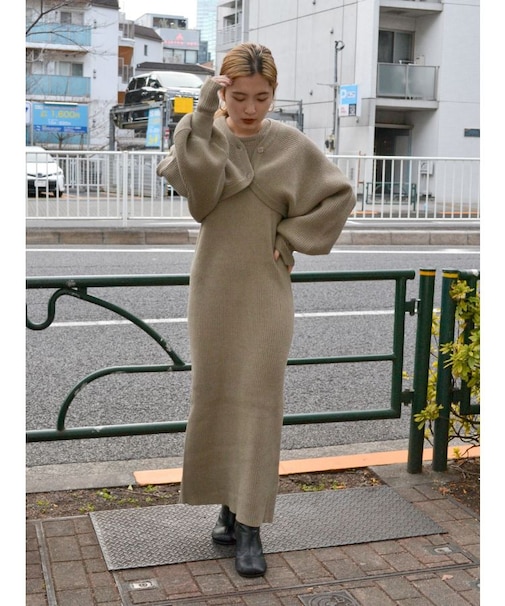 ボレロセットニットワンピース
