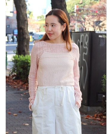 バックオープンレースロングスリーブTee