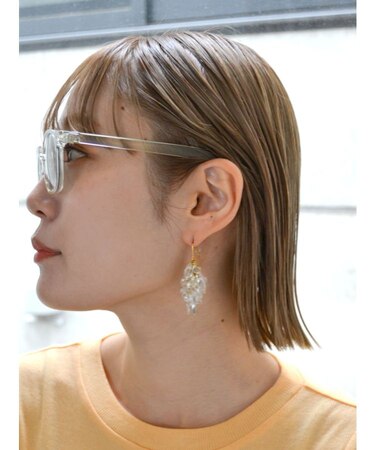 クリアビーズピアス