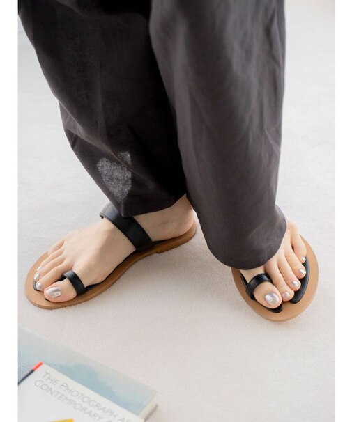 バイカラーフラットサンダル