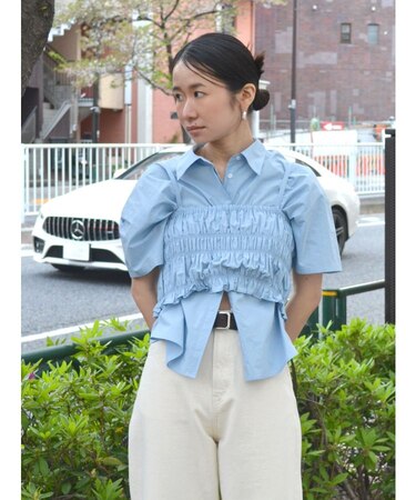 マルチウェイビスチェレイヤードシャツ