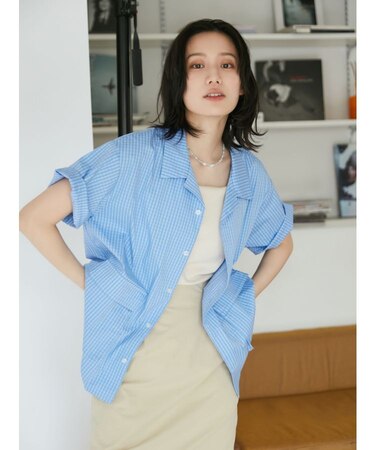 【WEB限定】ハーフスリーブチェックルーズシャツ