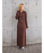 【WEB限定】フレアスリーブテレコフィットワンピース