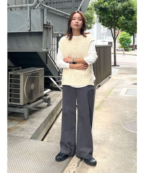 【WEB限定】パッチワークケーブルニットベスト