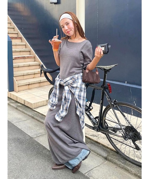 レイヤードニットワンピース