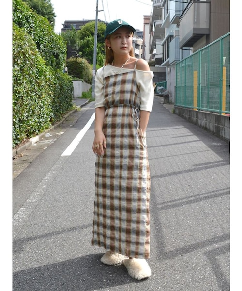 チェックキャミワンピース｜アングリッドの通販｜&mall（アンドモール