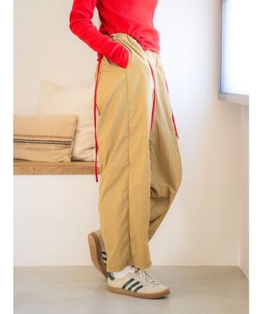 ナイロン混ボリュームラフパンツ