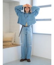 ヘムスリットクラッシュデザインデニム