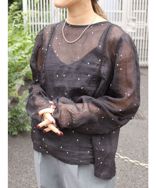 コットンオーガンジー2Wayブラウス