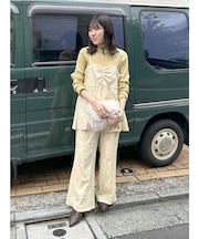 ベロア刺繍デザインキャミ