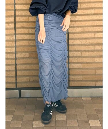 【WEB限定】シャーリングデザインスカート