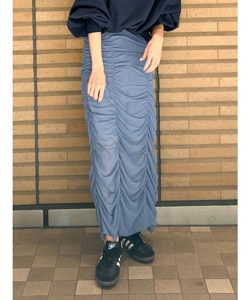 【WEB限定】シャーリングデザインスカート