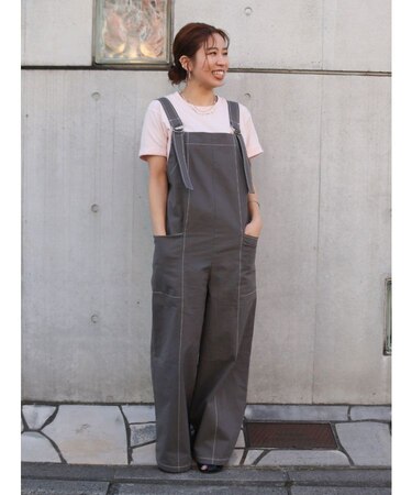 【WEB限定】ステッチデザインサロペット