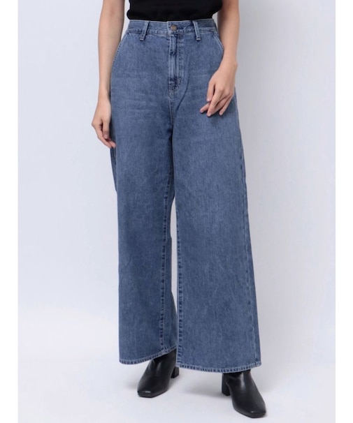 【Ca】ウエストデザインルーズデニム