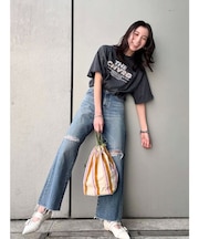 カットオフダメージストレートデニム