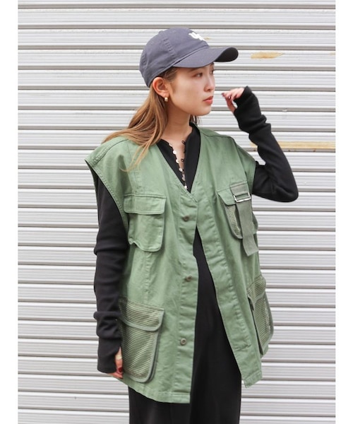 メッシュコンビミリタリーベスト｜アングリッドの通販｜&mall