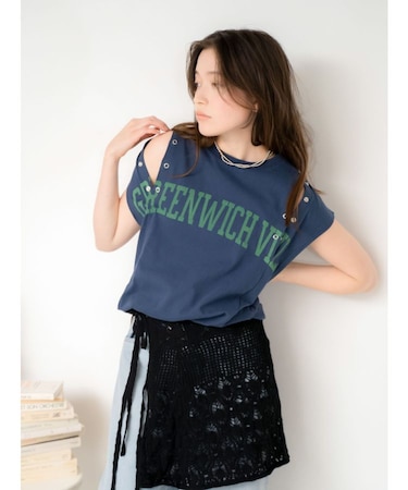 ショルダーリメイクロゴタンクトップ