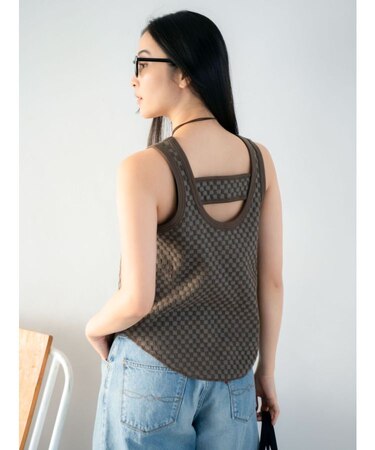 チェックジャカードタンクトップ
