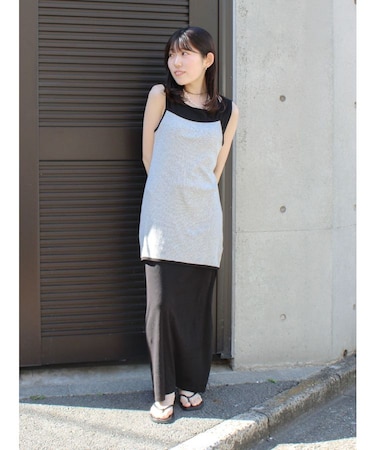 レイヤードデザインノースリワンピース