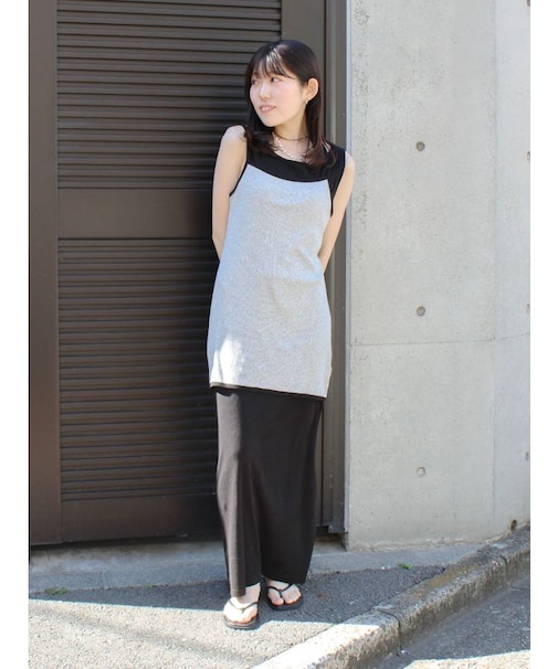 レイヤードデザインノースリワンピース