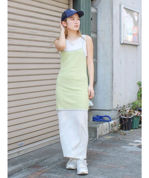 レイヤードデザインノースリワンピース