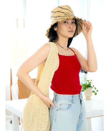 スクエアネックニットキャミ