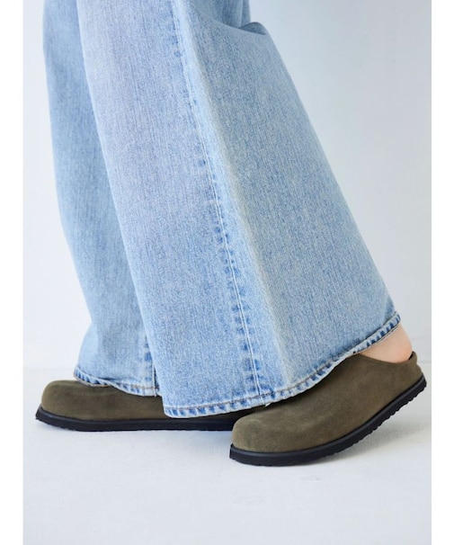 フェイクスウェードラウンドトゥスリッポン