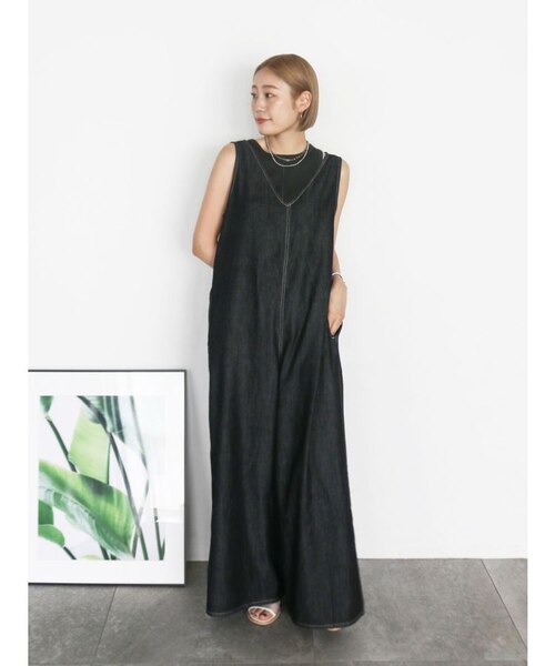 バックオープンデニムサロペット バックオープンデニムサロペット（つなぎ/オールインワン