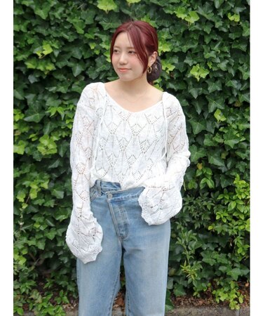 2Way透かし編みルーズニット