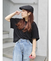 リネン混ボートネックショートTee