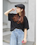 リネン混ボートネックショートTee