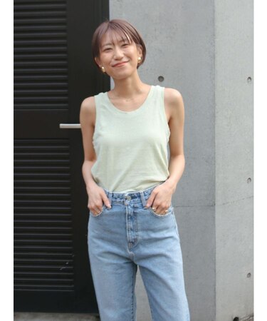 リネン混タンクトップ