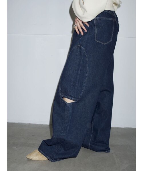 ungrid htage サイドカットデザインルーズデニム Htage】サイドカットデザインルーズデニム｜アングリッドの通販｜&mall