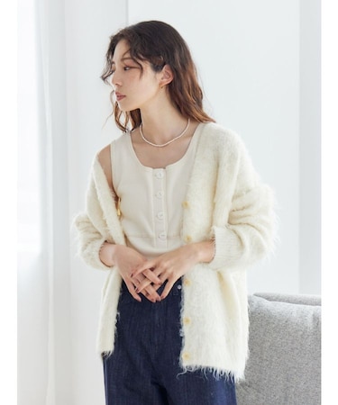 【WEB限定】カラールーズニットカーデ