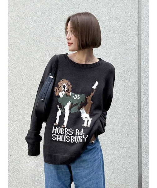 【WEB限定】ドッグモチーフジャカードニット