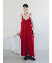 Vネックデザインニットキャミワンピース