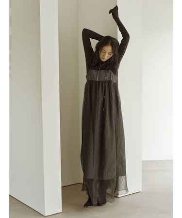 チュールレイヤードキャミワンピース