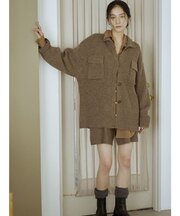 カラーネップニットハーフパンツ