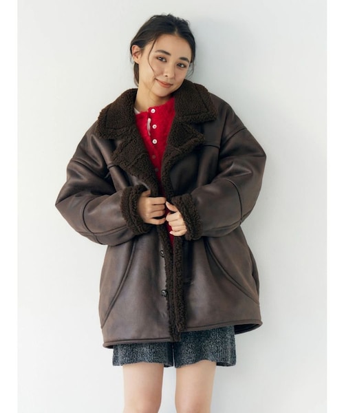 フェイクムートンルーズブルゾン｜アングリッドの通販｜&mall（アンド