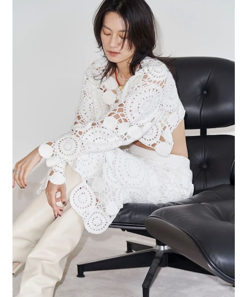 【Htage】モールヤーンアシメニットスカート