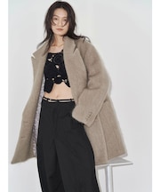 【Htage】モヘア混ロングシャギービッグジャケットコート