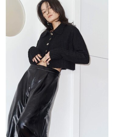 【Htage】透かし編みショートニットカーディガン