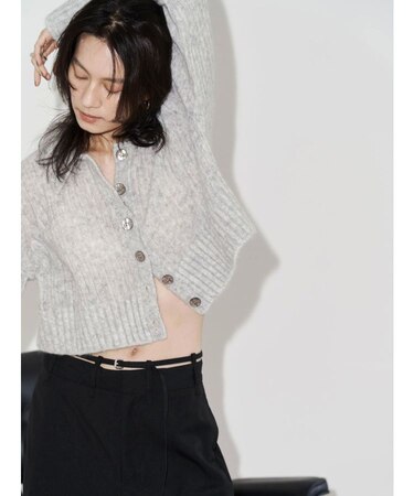 【Htage】透かし編みショートニットカーディガン