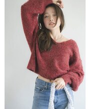 バックオープンデザインニット