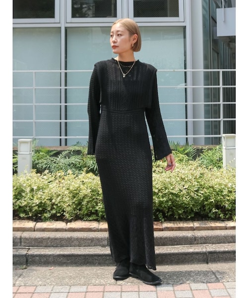 ニットツイードフリンジジャンパースカート｜ラグナムーンの通販