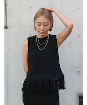 フリンジニットベスト