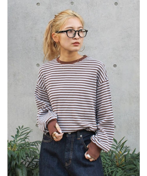 【WEB限定】スリーブボリュームワッフルロングスリーブTee