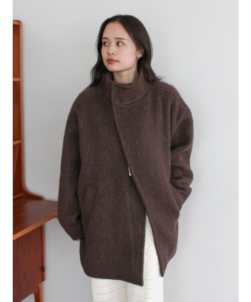 アングリッド アルパカ混ミドル丈スタンドカラーコート アルパカ混ミドル丈スタンドカラーコート｜アングリッドの通販｜&mall