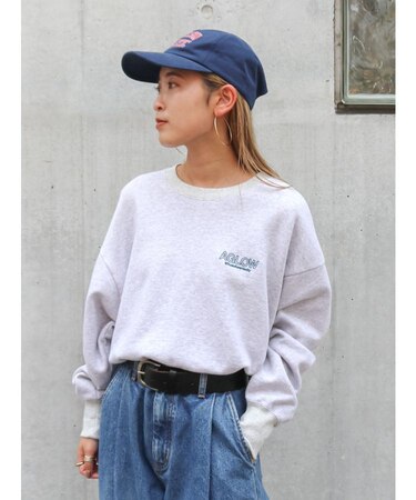 ロゴ刺繍ショートスウェット
